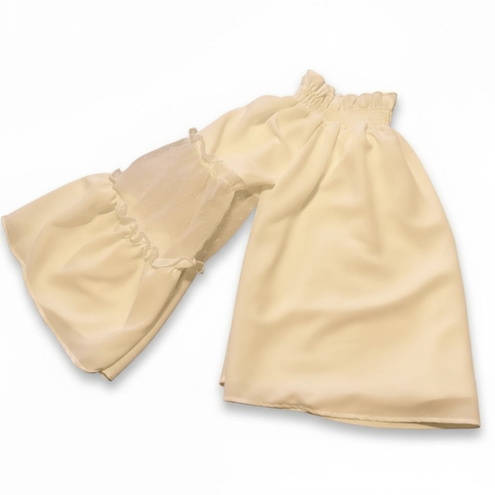 Francesca's Collections Cream Off-Shoulder Blouse - Picture 6 of 7